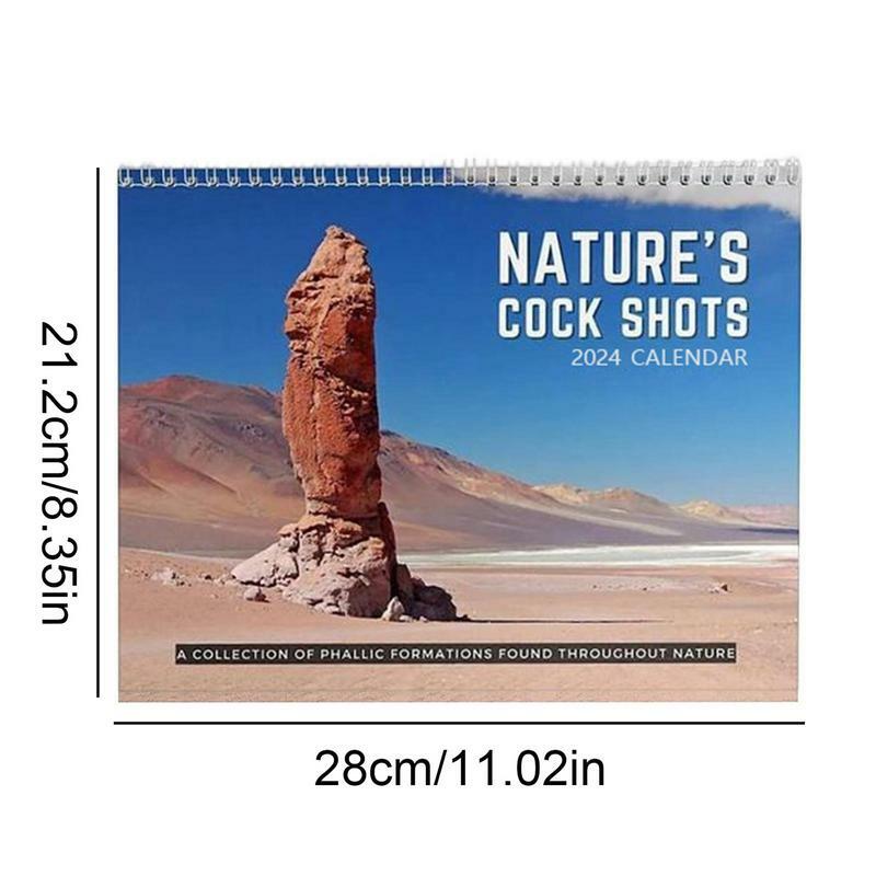 面白い自然辞書壁掛けカレンダー、ユニークな自然ディック写真、クリエイティブな書き込み、集中プランナー、シークレットマンタギャグギフト、2024