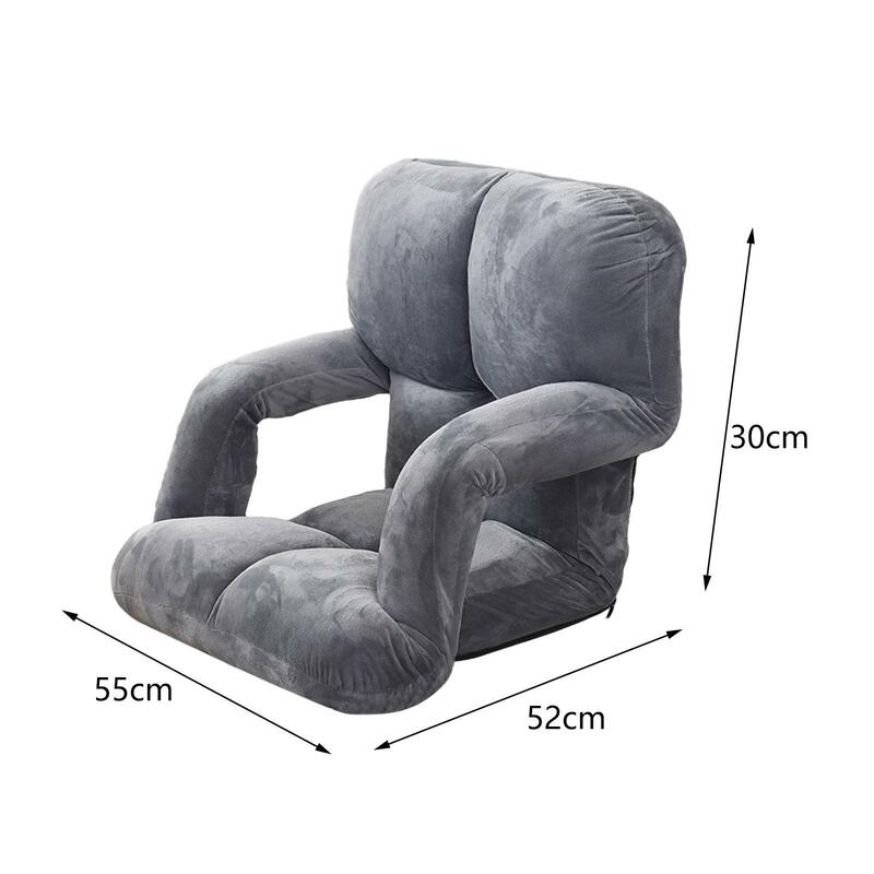 Folding Lazy Sofa with Back Support Portable Zipper Versatile Washable Floor Chair for Home Bedroom Indoor Balcony Living Room
