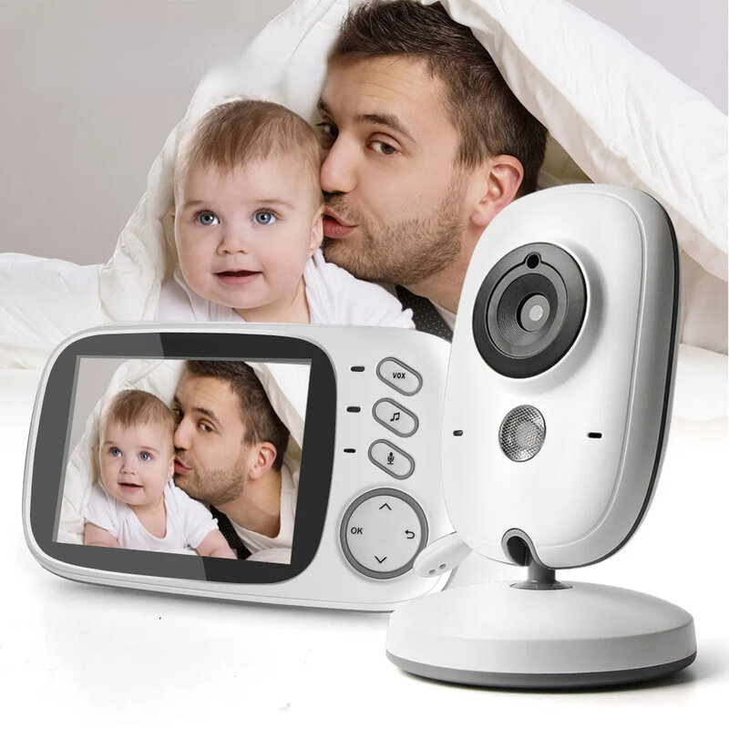 Babyphone vidéo sans fil 2.4 GHz, écran LCD 3.2 ", vision nocturne, caméra de sécurité, pour babysitter, audio bidirectionnel