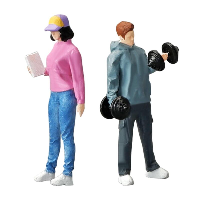 1/64 układ Model figurki Fitness w skali rekwizyty filmowe projekty DIY trenują miniaturowe dekoracje figurki z żywicy dioramy kolejowej