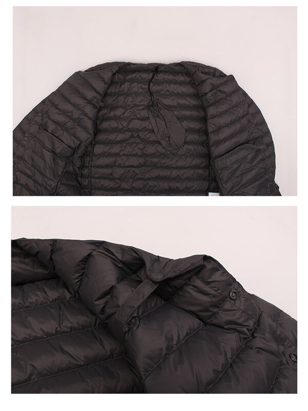 Homem Ultra Leve 90% Down Jacket Soft Matt tecido Forro Quente Windbreak Lightweight Button Mid-layer Jacket Plus Casaco