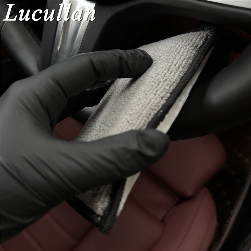Губка для чистки интерьера Lucullan из микрофибры (5 дюймов x 3,5 дюйма) аппликаторы для очистки кожи, пластика, винила и обивки