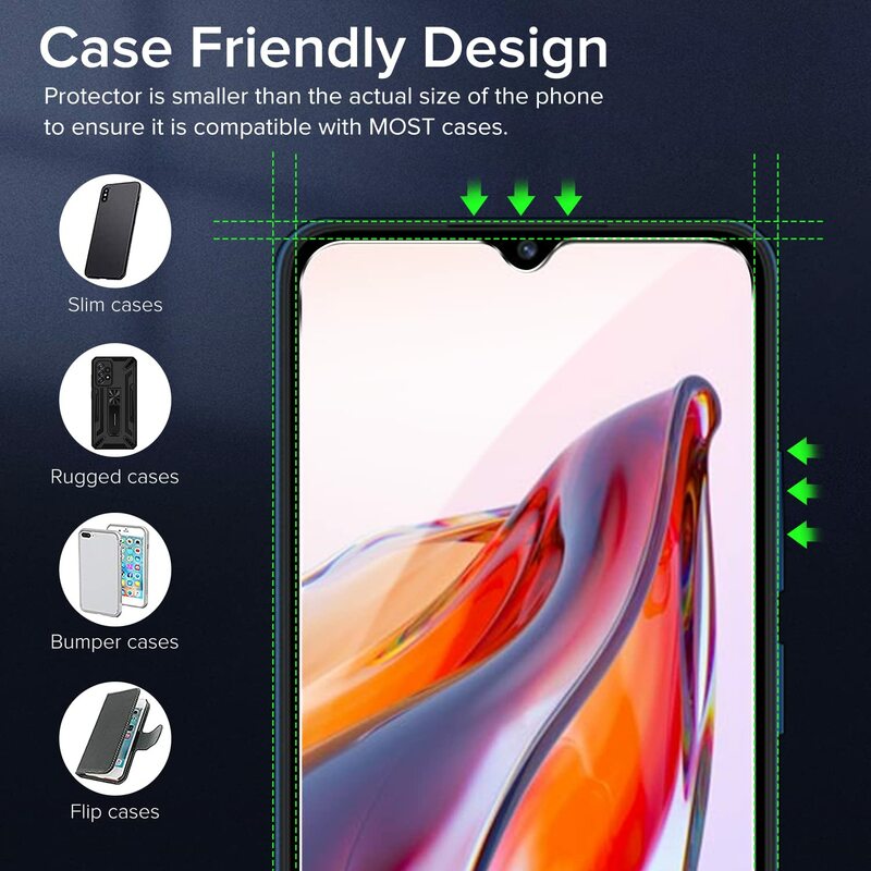 อุปกรณ์ป้องกันหน้าจอสำหรับ Redmi A3 Xiaomi กระจกเทมเปอร์ HD 9H อะลูมิเนียมป้องกันรอยขีดข่วนเป็นมิตรกับการจัดส่งฟรี