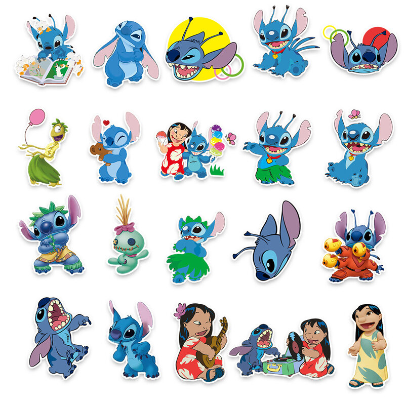 10/30/50pcs Cute Disney Cartoon Stitch Stickers Decals for Kids DIY Phone Case Skateboard Diary Graffiti Decorations Sticker Toy