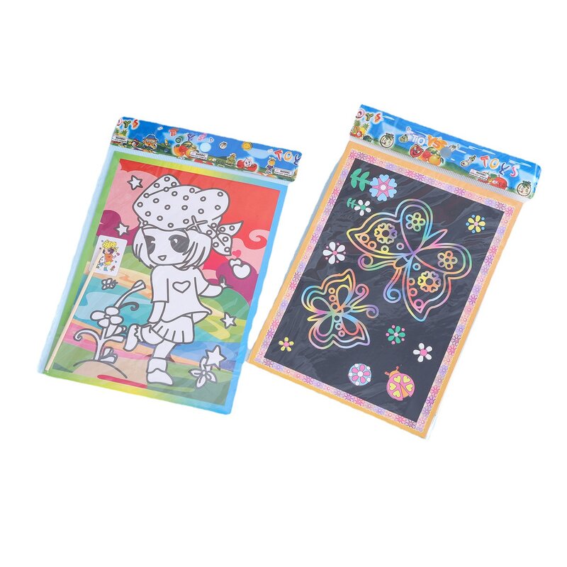 Drawing Board Magic Scratch Art Child Painting Creative Cards Stickers Learning Education Toy Coloring Books For Kids