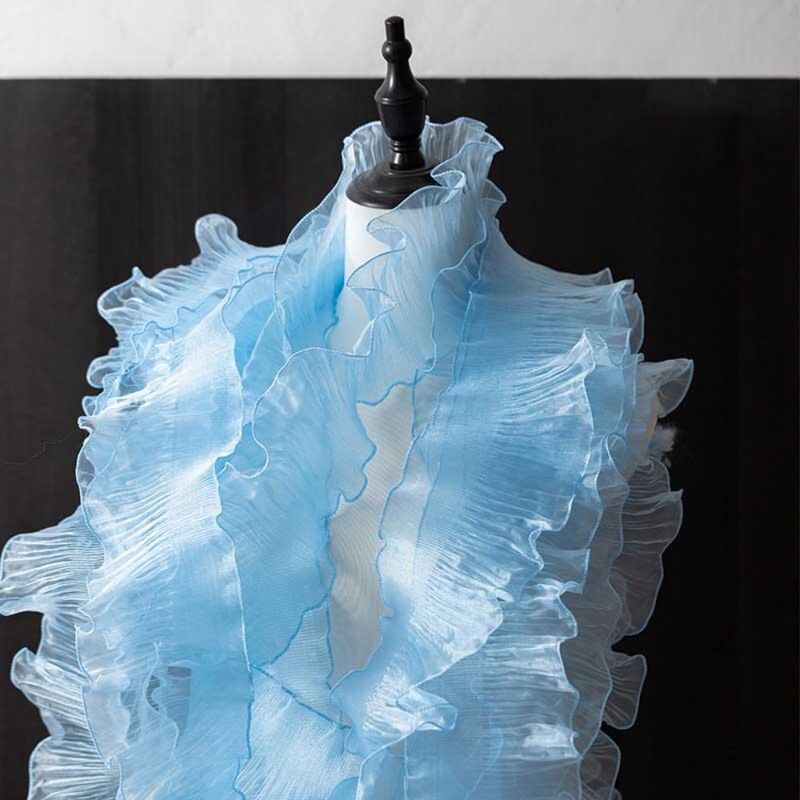 1 Yard Plissee Spitze Band Meerjungfrau Farbe 12cm breite Kleidung liefern Bekleidung Handarbeiten Zubehör Rüschen Näh stoff