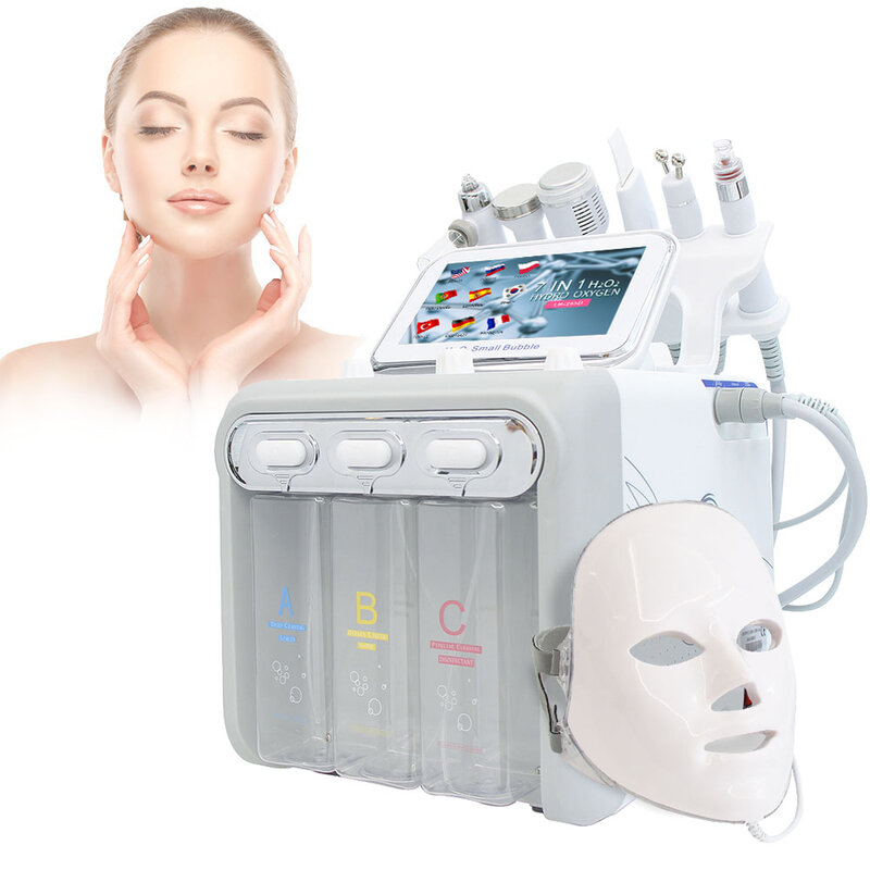 Máquina de hidrodermoabrasión 7 en 1 para limpieza profunda de la piel, depurador de piel, dispositivo de cuidado Facial Aqua