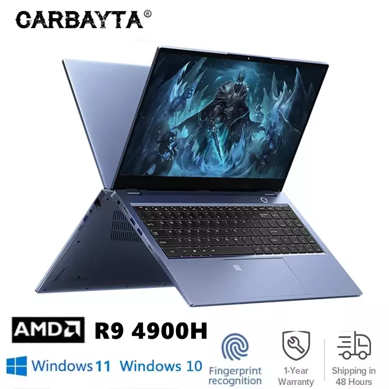 2024 CARBAYTA MAX 64GB RAM 2TB SSD Metal Gaming Laptop 15.6 Inch IPS Screen Intel AMD R9 4900H Notebook RJ45 Windows 10 11 Pro