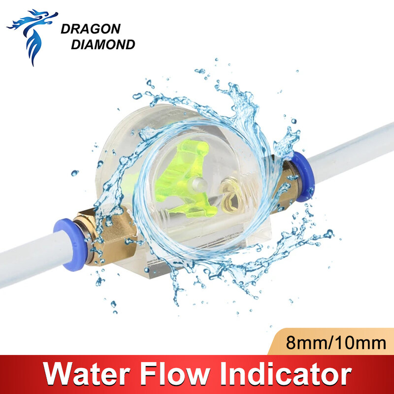 8mm/10mm Connecter Polished Surface Office Measuring Tools Flow Meter Durable For PC Water Cooling Acrylic Indicator