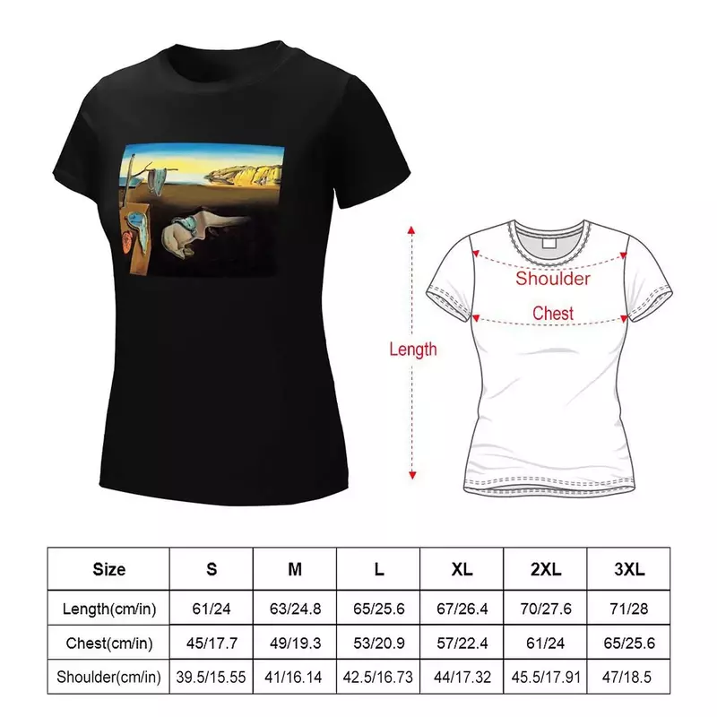DALI, 살바도르 달리, 메모리 지속성, 1931 여성용 티셔츠. png 티셔츠, 오버사이즈 플러스 사이즈 탑