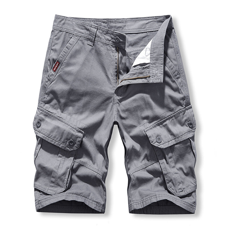 Мужские дышащие хлопковые рабочие шорты для улицы, мужские брюки-карго с несколькими карманами