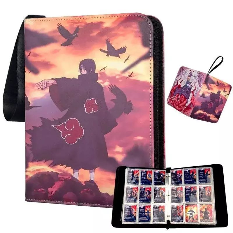 Naruto Jiugongge large-capacity small card loose-leaf storage book collection book zipper 4 grid card bag anime collection book