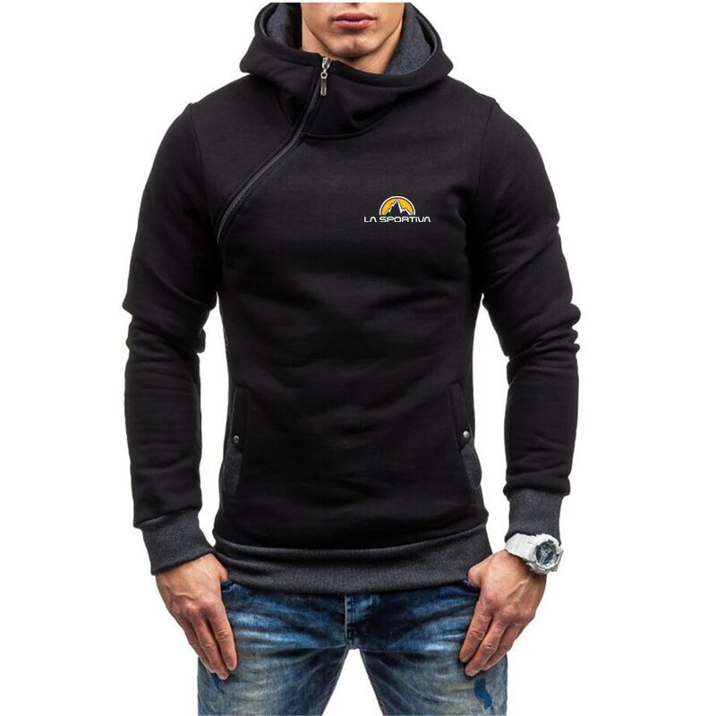 In the spring and autumn of 2024, men's La Sportiva Logo printed sports and leisure hoodies were popular with five-color diagona