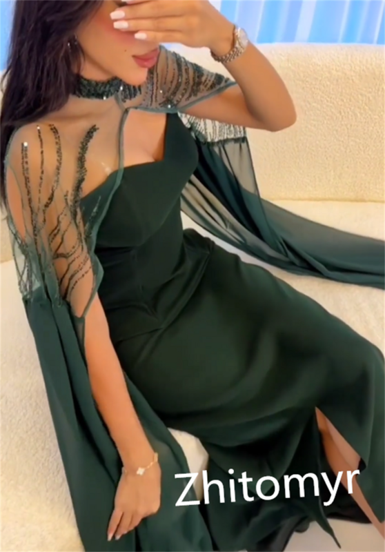 フレアラインのチュールスパンコールのついたドレス,モダンなスタイル,サテン