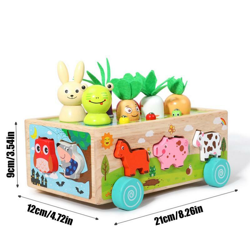 木製の農場の動物のおもちゃ,3歳から1歳までの子供のためのマッチングブロックの形をしたおもちゃ