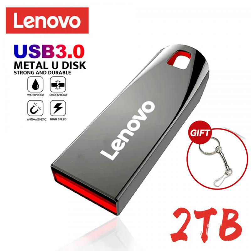 Lenovo 2TB Usb 3.0 Flash Drive logam kecepatan tinggi Pendrive 1TB 512GB 256GB Usb portabel tahan air Memoria Usb Flash Disk