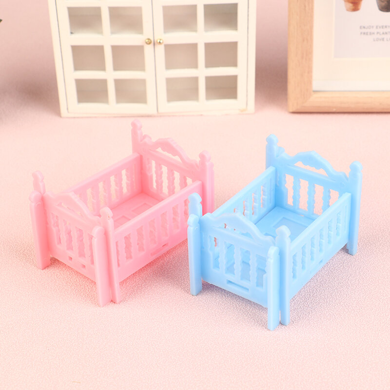 Dollhouse Miniature Cradle Crib Bedding Set Baby Doll Furniture Toys For Dolls Furniture Decorate