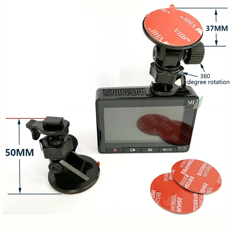Montaje de cámara de salpicadero Yi, mini soporte para DVR de coche, taza de montaje