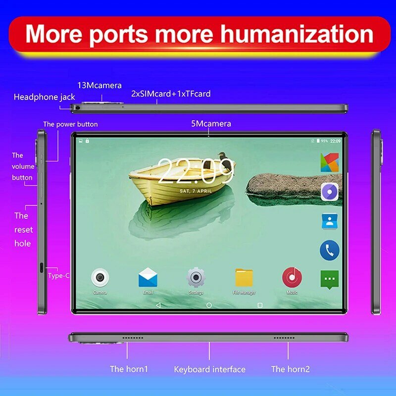 2024 Global Version 10.1 Inch 12G+512GB Tablet PC Ten Core WiFi Tablet PC Android 12.0 Dual SIM Camera 4G IPS Call Phone Tablet