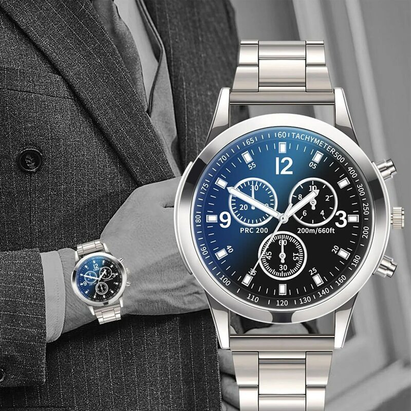 Relógio de quartzo impermeável masculino, elegante, resistente a riscos, presente casual para pai, marido, namorado