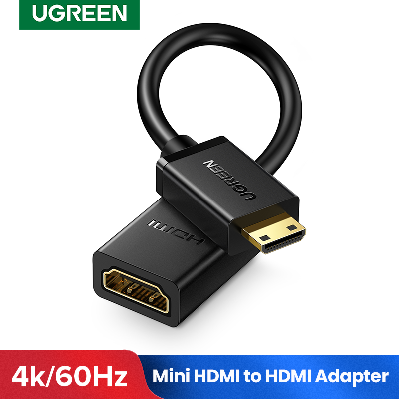 Ugreen Mini HDMI Adaptor Mini HDMI Ke HDMI Kabel Adaptor 4K Kompatibel untuk Raspberry Pi ZeroW Camcorder Laptop HDMI Adaptor Mini