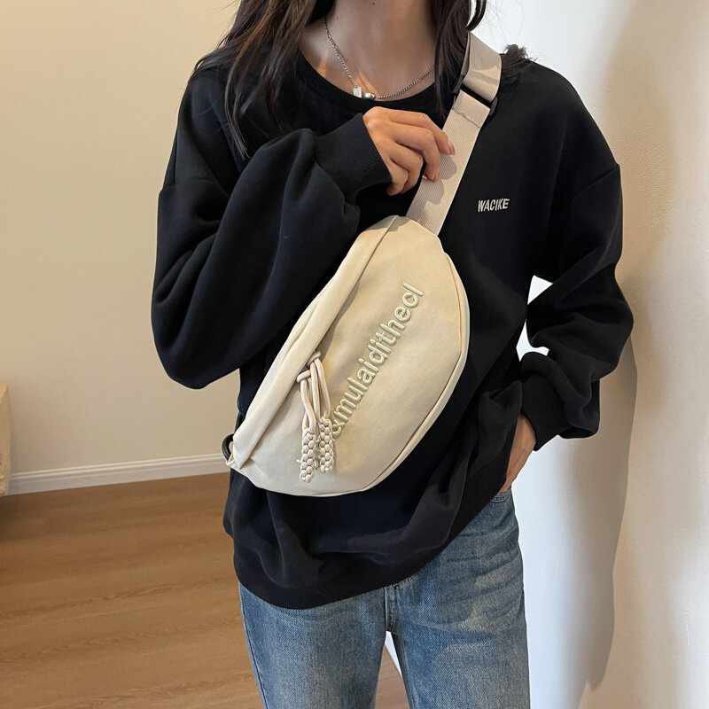 Tiptoegirls Casual Sports Pack Bag Nylon Small Messenger Bag 2024 New Style Shoulder Bag Fashion Letters Embroidery Chest Bags