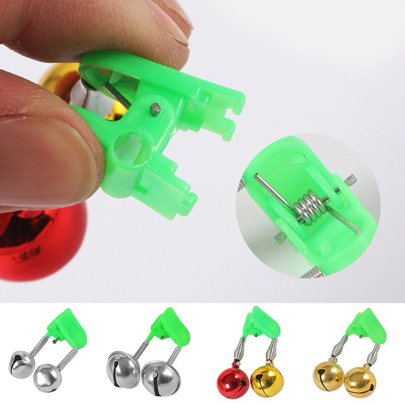Hot Sale Fishing Bite Alarms Fishing Rod Bell Rod Clamp Tip Clip Bells Ring Green ABS + Metal Fishing Accessories Outdoor Parts