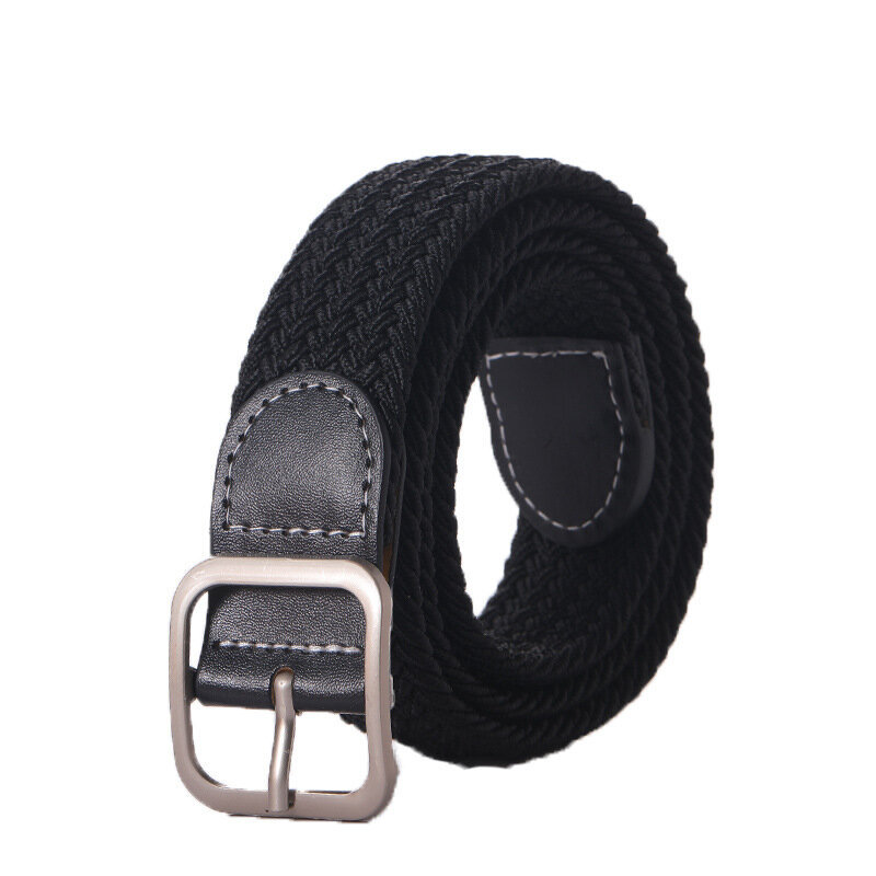 Cinturón de cuero con hebilla para mujer y hombre, cinturón negro fino, A02