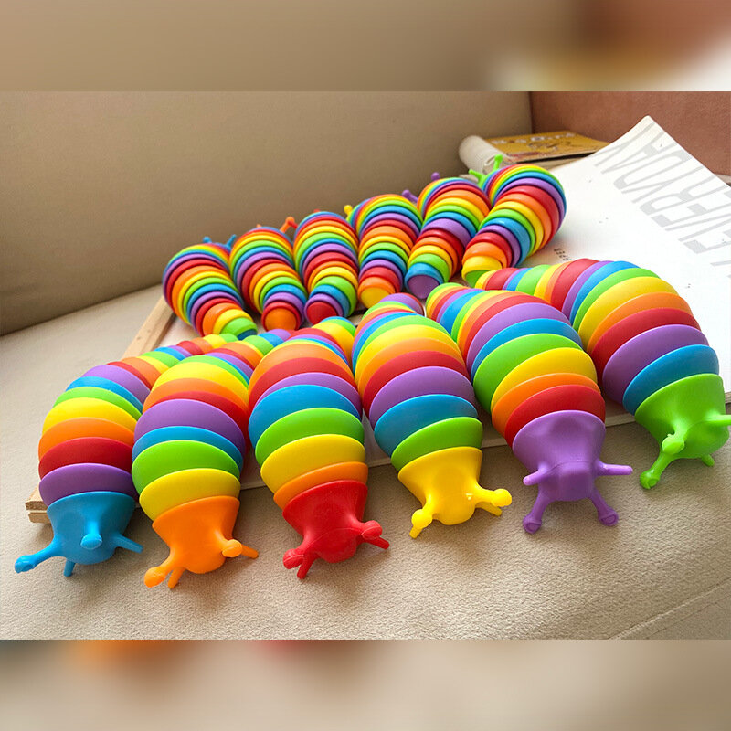 Kolorowy ślimak zabawka przegubowy elastyczny ślimak 3D zabawka spinner wszystkich grup wiekowych ulga przeciwlękowa zabawki sensoryczne dla dzieci