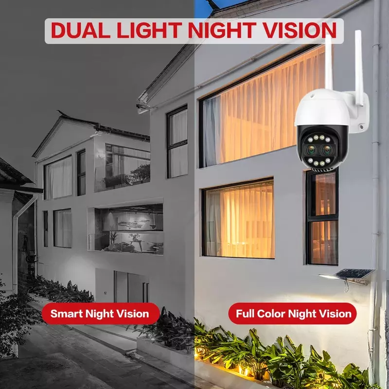 8mp Dual Lens Wifi IP-Kamera im Freien 8x Zoom 4k HD Ptz Kamera Ai Auto Tracking 2k 4mp Sicherheit CCTV Überwachungs kamera ICsee