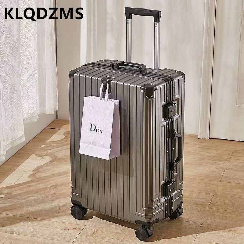 Klqdzms-アルミニウムフレーム付きキャビンスーツケース、大容量トロリーケース、機内持ち込み手荷物、pcボードボックス、20 22 24 26 28インチ