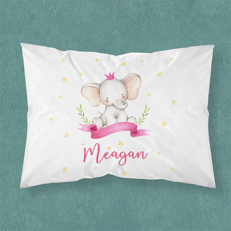 Name Personalized Baby Crib Cushion Cover Cute Bed Pillow Case for New Born Girl Boy Custom DIY Birthday Gift Bed Linen Bedding