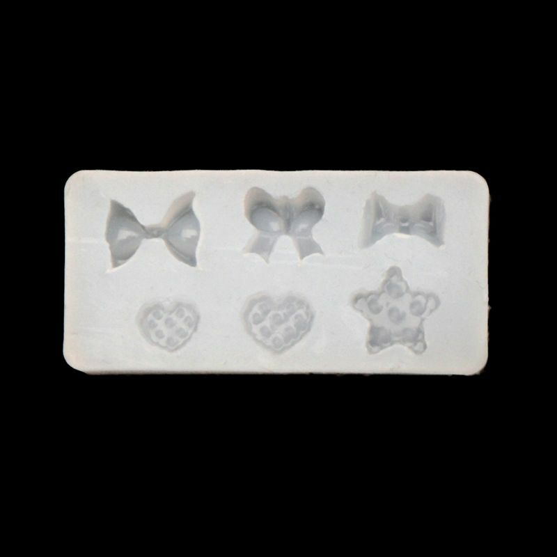 E0BF oso flor estrella Luna amor estrella puntas molde resina fundición silicona molde decoración artística