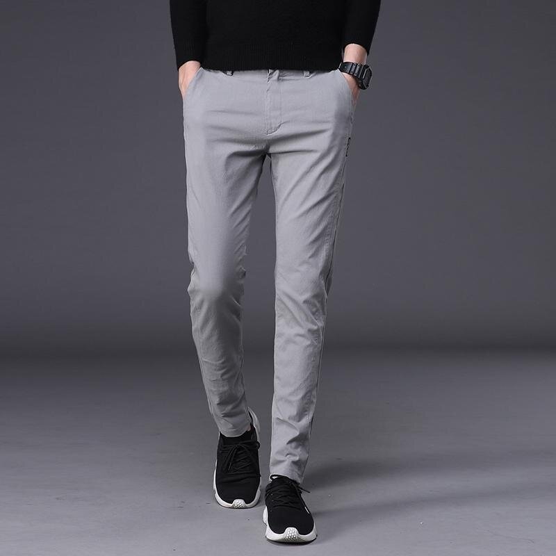 Moda uomo Stretch Business Casual pantaloni a matita slim fit pantaloni dritti pantaloni classici pantaloni formali
