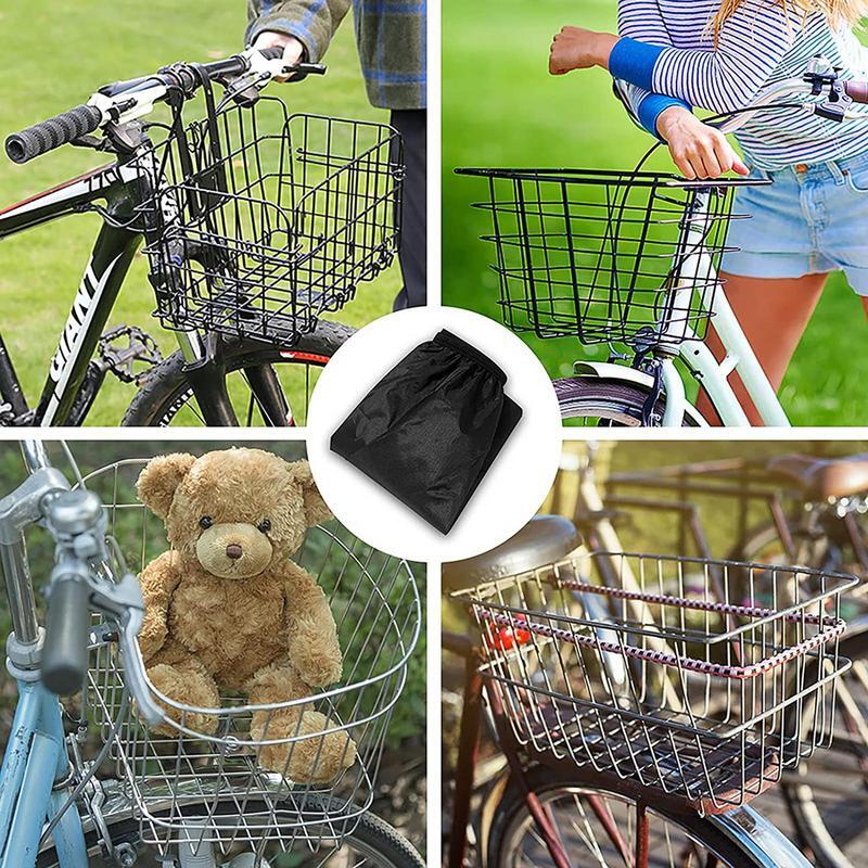 Forro de cesta de bicicleta de tela Oxford, cubierta de lluvia impermeable, forro de lluvia, se adapta a la mayoría de las bicicletas plegables