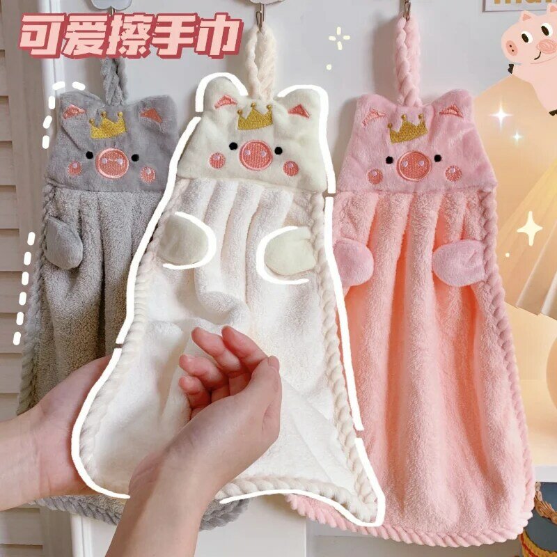 Asciugamani in pile corallo Anime asciugamano appeso asciugamani assorbenti asciugamani per bambini asciugamani carini asciugamani anatra pinguino prezzo basso