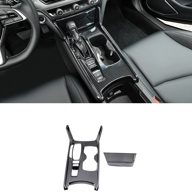 Hard Fibra De Carbono ABS Car Interior Adesivos, engrenagem de ventilação traseira, painel do Windows, tira de guarnição protetora, Honda Accord 2018-2023