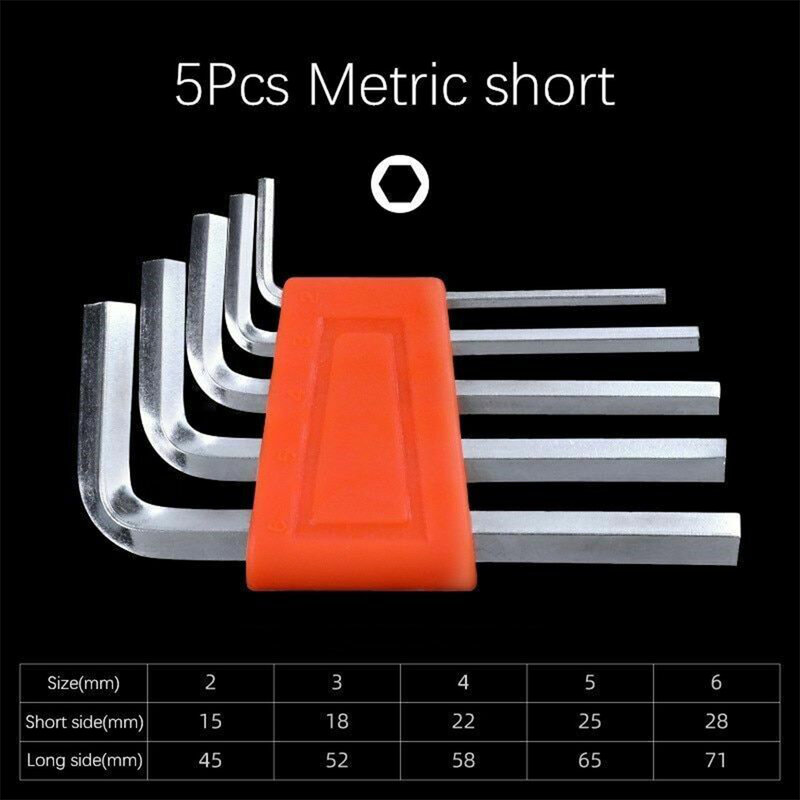 Hex Wrench Set Metric Imperial Short Ball Head Hex Wrench Set L Wrench Hand Tools Mini Portable Wrench Set 5/8/11 Pcs