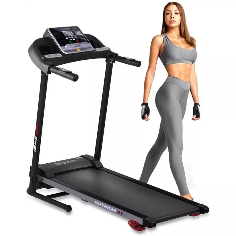 SereneLife Folding Treadmill - Foldable Home Fitness Equipment with LCD for Walking & Running - Cardio Exercise Machine - Pr