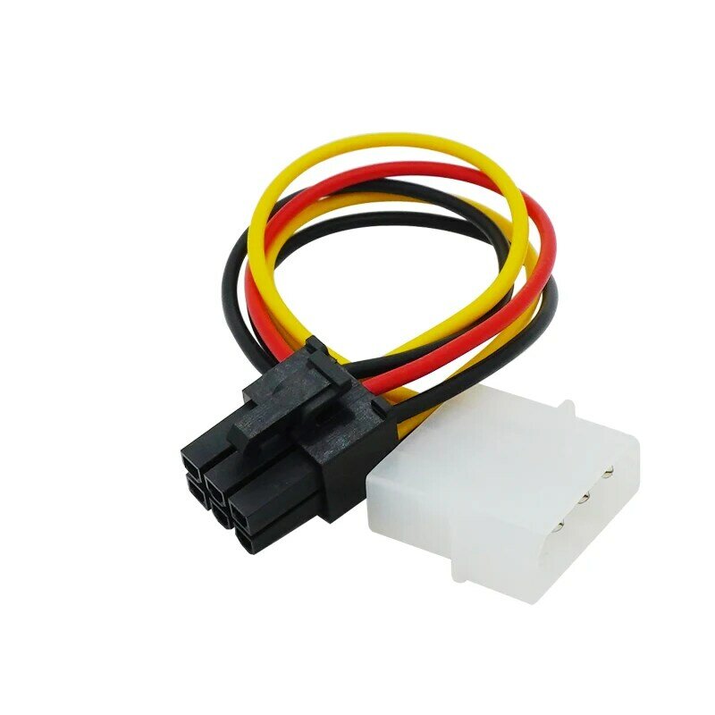 1 pces 4pin molex para 6 pinos conector pci-express pcie placa de vídeo conversor de energia adaptador cabo 18cm