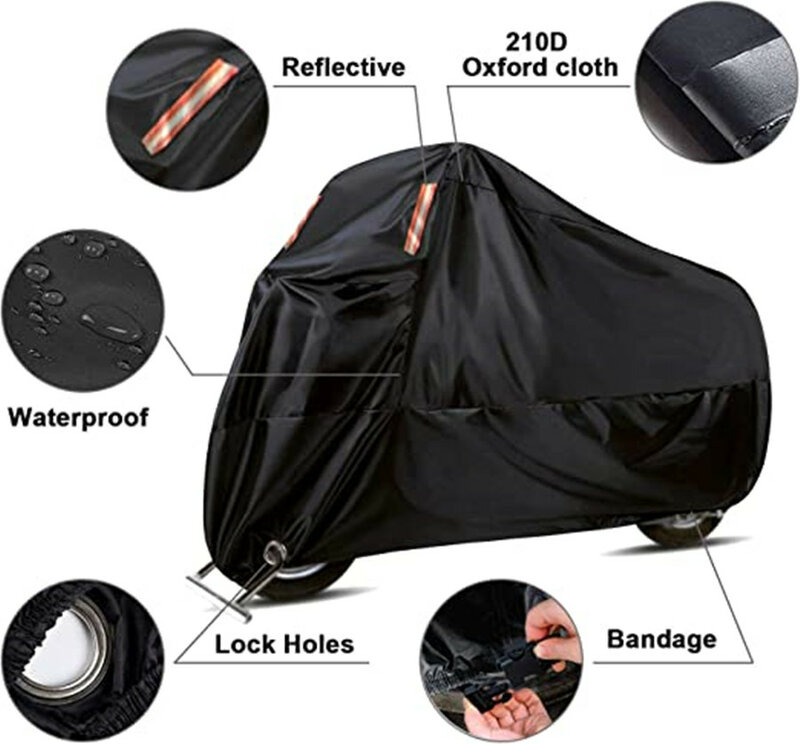 Capa impermeável para motocicletas Oxford grossa, Proteção ao ar livre universal, Capa de chuva de moto, Pára-sol protetor UV,