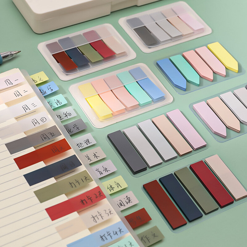 100 шт. маркеры для страниц серии Morandi, наклейка с индексом, язычки со стрелками, цветные липкие заметки для страниц, маркеры, закладки