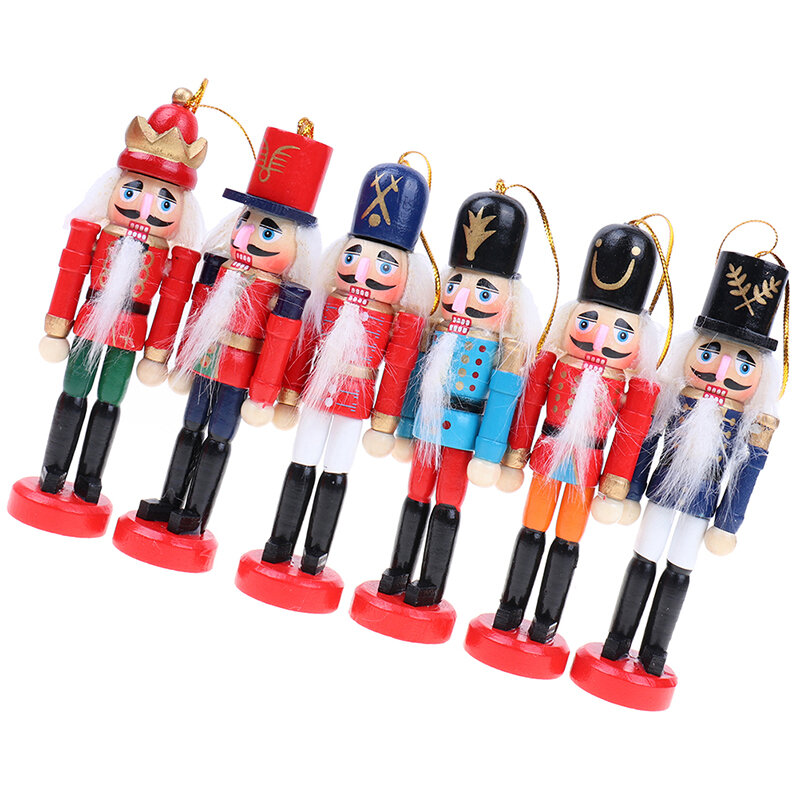 1pc Christmas Decoration 12cm Wood Made Nutcracker Puppet New Year Christmas