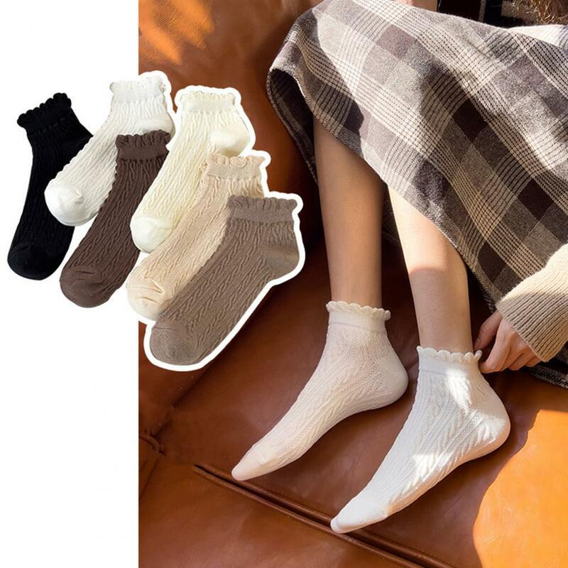 Dames Mesh Sokken Dames Laag Uitgesneden Mesh Boot Sokken Met Shirring Edge Ademende Anti-Slip Korte Sokken Voor Comfort Stijl Ruche