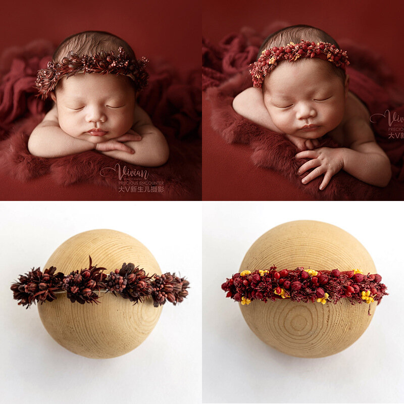 ❤️Newborn Photography Props Accessories Infant Headwear Studio Baby Photo Accessory Hairband Manual Headband Garland Fotografia