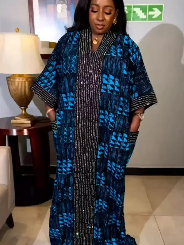 Plus Size African Dresses For Women Dashiki Long Maxi Dress Autumn Summer Ladies Traditional African Clothing Fairy Dreess