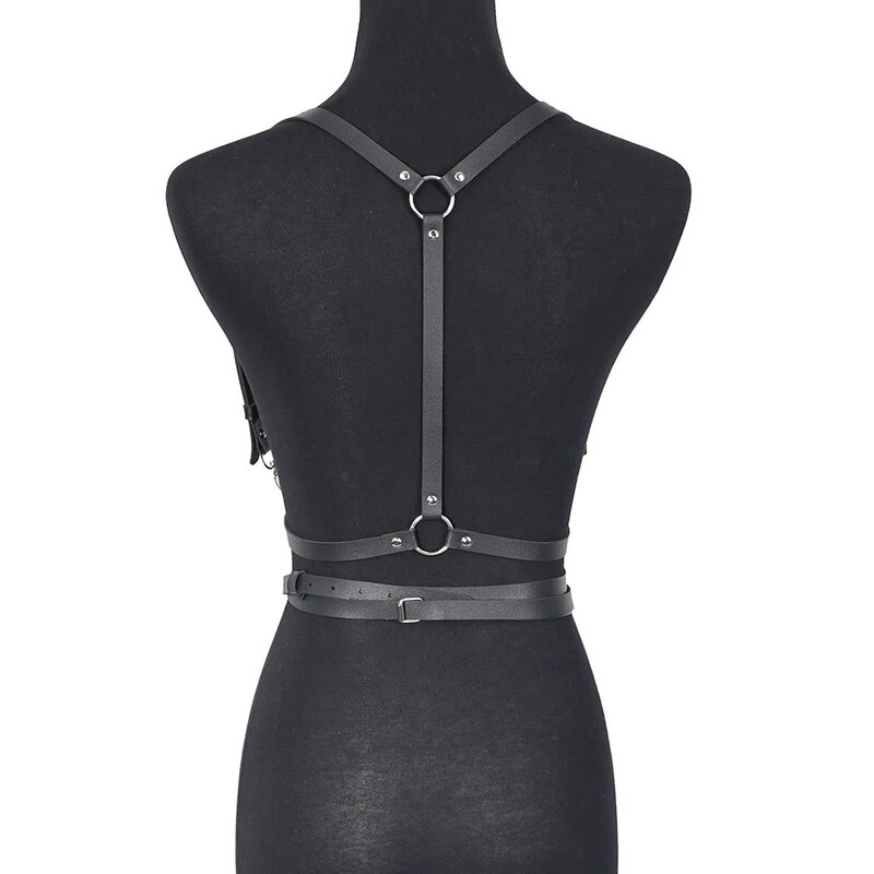 Fashion wanita sabuk Harness tubuh korset kulit Pu Lingerie suspender untuk wanita Gothic Lingerie Punk pakaian Fetish
