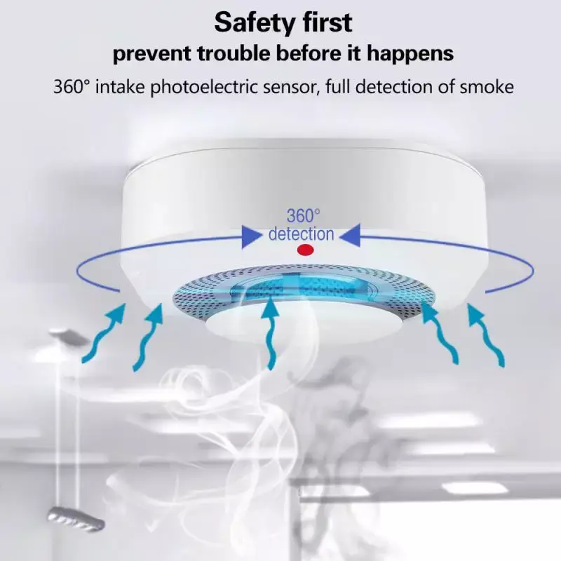 Detector de humo Tuya WIFI/Zigbee, Sensor de alarma, sistema de seguridad para el hogar, protección contra incendios, Control a través de la aplicación Smart Life