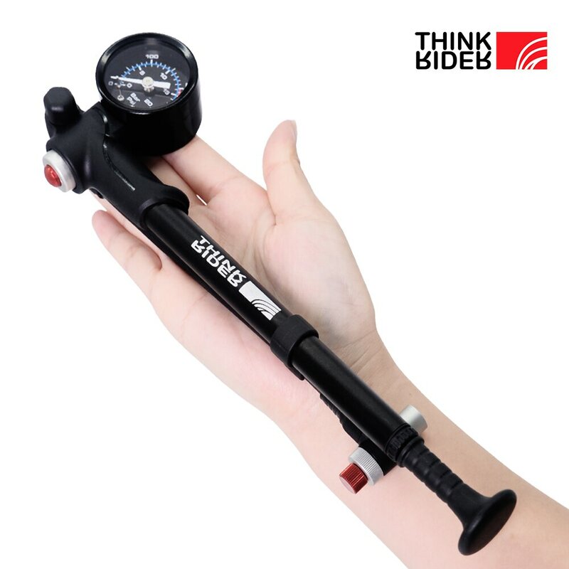 ThinkRider Portable High-pressure 300psi Bike Air Pump with Gauge for Fork & Rear Suspension Shock Absorber Mountain