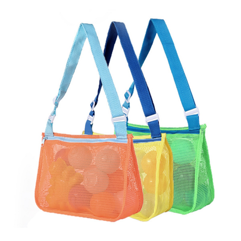 4 sztuki zabawki na plażę torby na muszle, torba na plażę, siatkowe siatkowa torba z torba na plażę dla dzieci do przechowywania przekąsek lub zabawek
